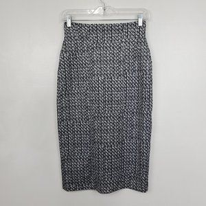 New York & Company Career Black Gray White Midi Pencil Skirt NEW NWT Size 0